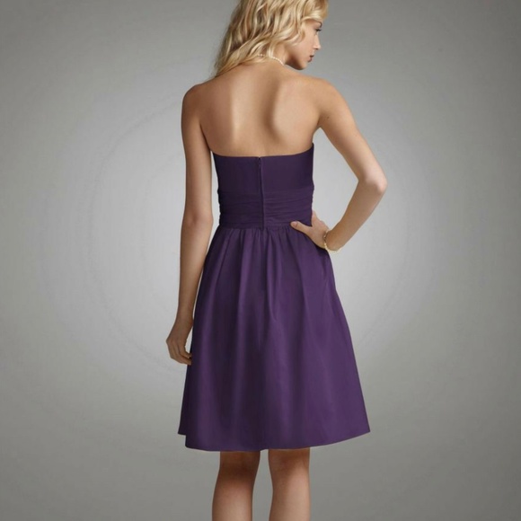 David's Bridal Strapless Ruched Dress - Picture 2 of 10